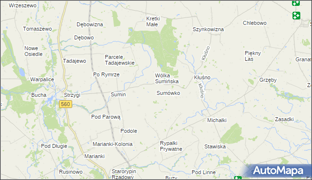 mapa Sumówko gmina Osiek, Sumówko gmina Osiek na mapie Targeo