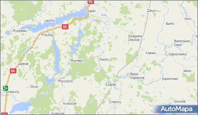 mapa Świdry gmina Olecko, Świdry gmina Olecko na mapie Targeo