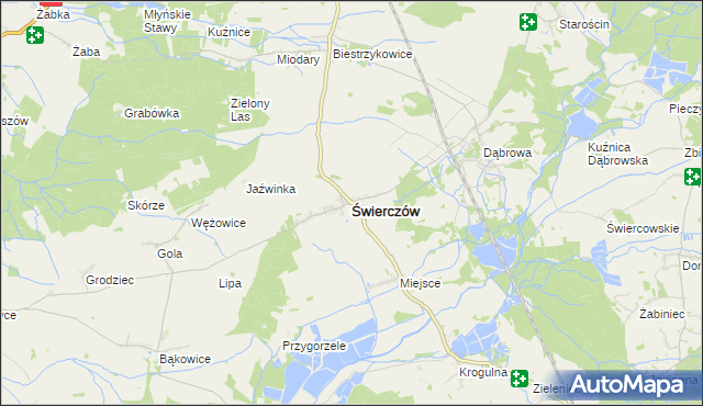 mapa Świerczów powiat namysłowski, Świerczów powiat namysłowski na mapie Targeo