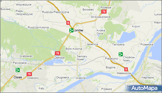 mapa Świniary Stare, Świniary Stare na mapie Targeo
