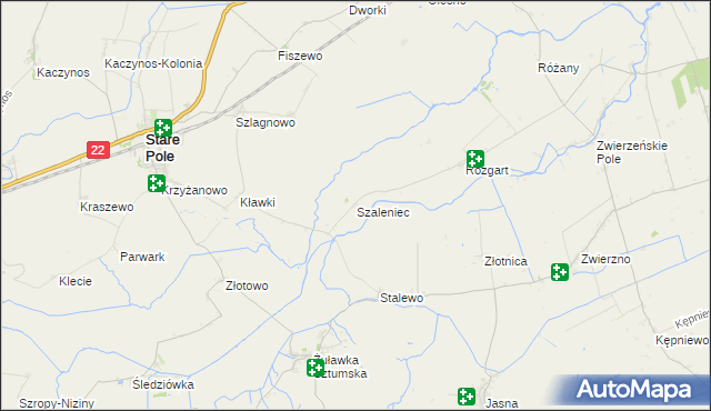 mapa Szaleniec, Szaleniec na mapie Targeo