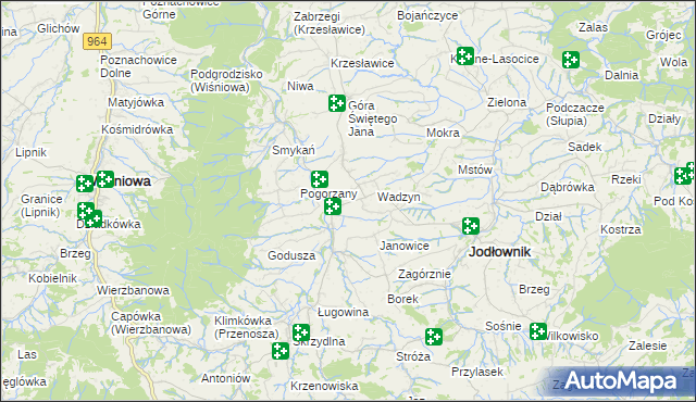 mapa Szczyrzyc, Szczyrzyc na mapie Targeo