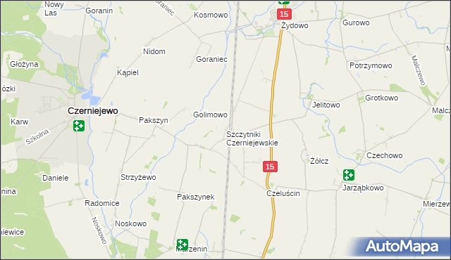 mapa Szczytniki Czerniejewskie, Szczytniki Czerniejewskie na mapie Targeo