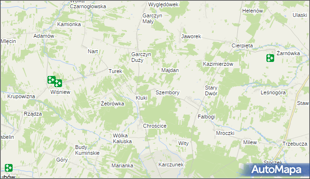 mapa Szembory, Szembory na mapie Targeo