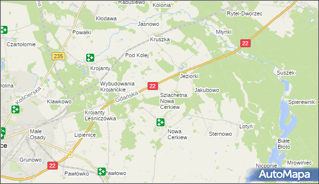 mapa Szlachetna Nowa Cerkiew, Szlachetna Nowa Cerkiew na mapie Targeo