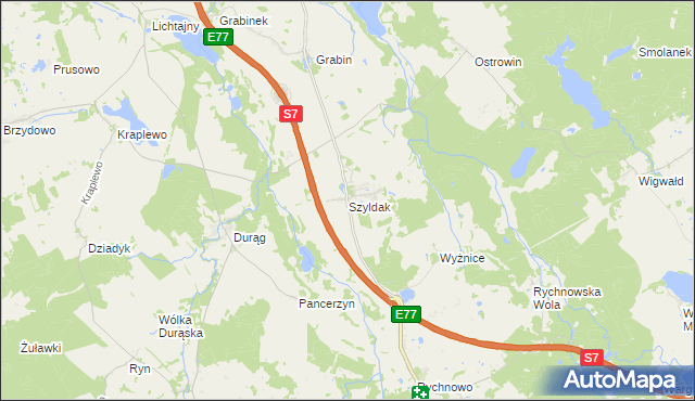 mapa Szyldak, Szyldak na mapie Targeo