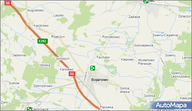 mapa Tarchalin, Tarchalin na mapie Targeo