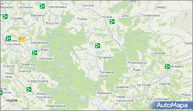 mapa Tarnawka gmina Markowa, Tarnawka gmina Markowa na mapie Targeo