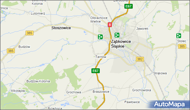 mapa Tarnów gmina Ząbkowice Śląskie, Tarnów gmina Ząbkowice Śląskie na mapie Targeo