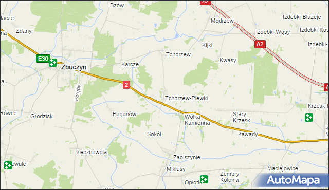 mapa Tchórzew-Plewki, Tchórzew-Plewki na mapie Targeo