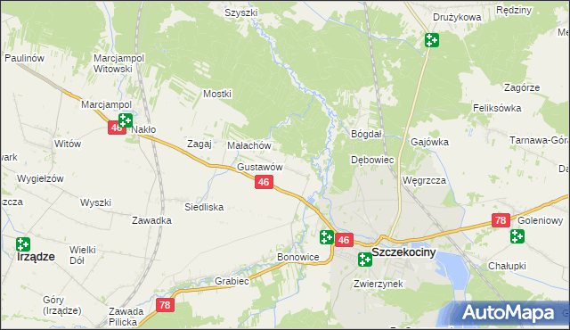 mapa Tęgobórz, Tęgobórz na mapie Targeo