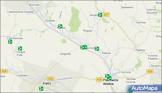 mapa Tłustomosty, Tłustomosty na mapie Targeo