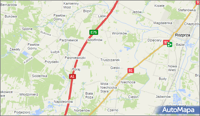 mapa Truszczanek, Truszczanek na mapie Targeo