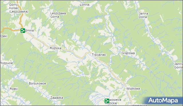 mapa Trzcianiec, Trzcianiec na mapie Targeo