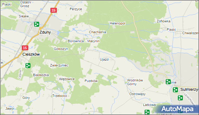 mapa Ujazd gmina Cieszków, Ujazd gmina Cieszków na mapie Targeo
