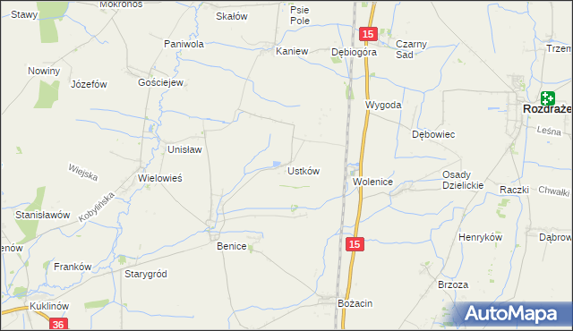 mapa Ustków gmina Krotoszyn, Ustków gmina Krotoszyn na mapie Targeo