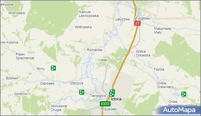 mapa Wał gmina Izbica, Wał gmina Izbica na mapie Targeo