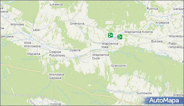 mapa Wiązownica Duża, Wiązownica Duża na mapie Targeo