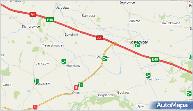 mapa Wichrów gmina Kostomłoty, Wichrów gmina Kostomłoty na mapie Targeo