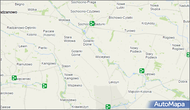 mapa Wiciejewo, Wiciejewo na mapie Targeo