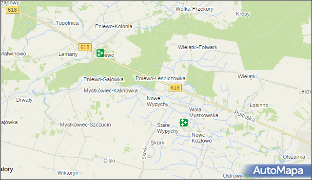 mapa Wielątki Rosochate, Wielątki Rosochate na mapie Targeo