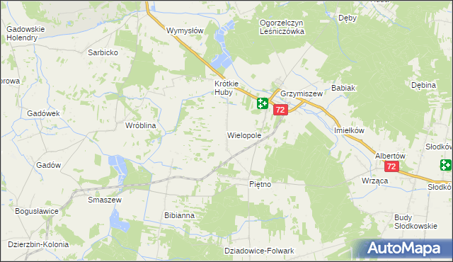 mapa Wielopole gmina Tuliszków, Wielopole gmina Tuliszków na mapie Targeo