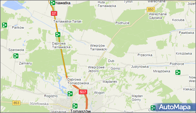 mapa Wieprzów Ordynacki, Wieprzów Ordynacki na mapie Targeo