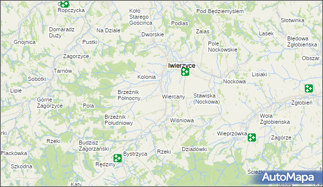 mapa Wiercany, Wiercany na mapie Targeo