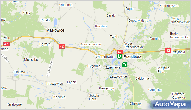 mapa Wierzbowiec, Wierzbowiec na mapie Targeo