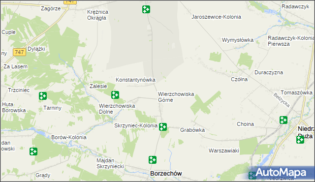 mapa Wierzchowiska Górne, Wierzchowiska Górne na mapie Targeo