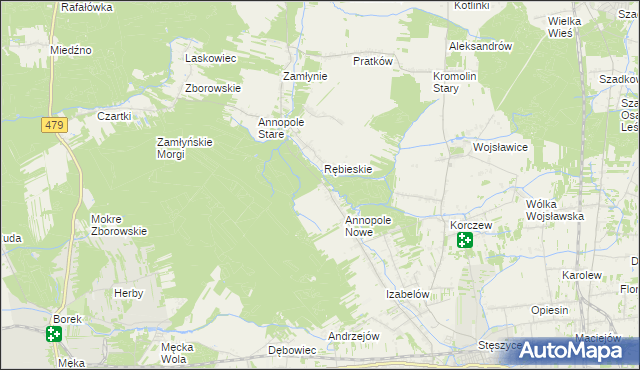 mapa Wiktorów gmina Zduńska Wola, Wiktorów gmina Zduńska Wola na mapie Targeo