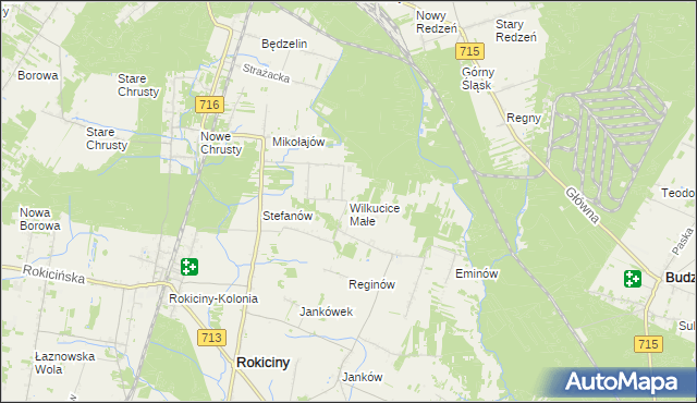 mapa Wilkucice Małe, Wilkucice Małe na mapie Targeo