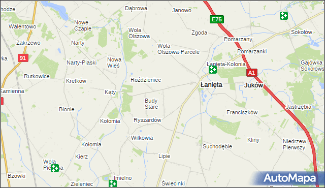 mapa Witoldów gmina Łanięta, Witoldów gmina Łanięta na mapie Targeo
