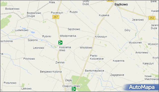 mapa Witoldowo gmina Osięciny, Witoldowo gmina Osięciny na mapie Targeo