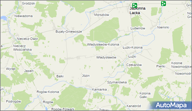 mapa Władysławów gmina Jabłonna Lacka, Władysławów gmina Jabłonna Lacka na mapie Targeo