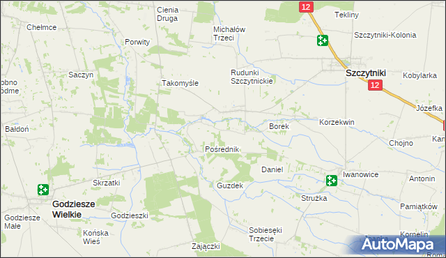 mapa Włodzimierz gmina Szczytniki, Włodzimierz gmina Szczytniki na mapie Targeo