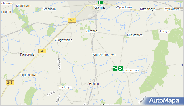 mapa Włodzimierzewo, Włodzimierzewo na mapie Targeo