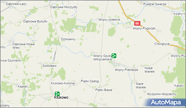 mapa Wojny-Szuby Włościańskie, Wojny-Szuby Włościańskie na mapie Targeo