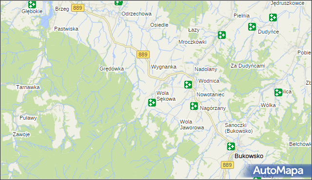 mapa Wola Sękowa, Wola Sękowa na mapie Targeo