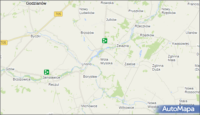 mapa Wola Wysoka gmina Skierniewice, Wola Wysoka gmina Skierniewice na mapie Targeo