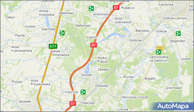 mapa Wólka Pracka, Wólka Pracka na mapie Targeo