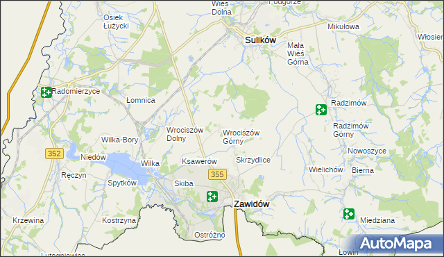 mapa Wrociszów Górny, Wrociszów Górny na mapie Targeo