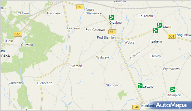 mapa Wybczyk, Wybczyk na mapie Targeo