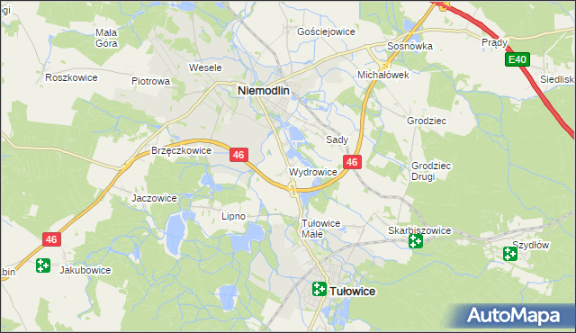 mapa Wydrowice gmina Niemodlin, Wydrowice gmina Niemodlin na mapie Targeo