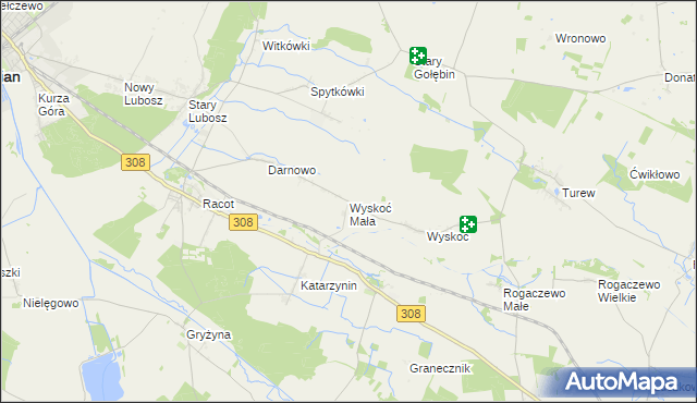 mapa Wyskoć Mała, Wyskoć Mała na mapie Targeo