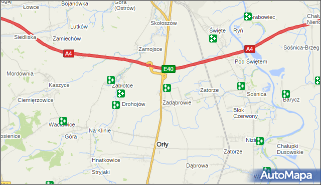 mapa Zadąbrowie gmina Radymno, Zadąbrowie gmina Radymno na mapie Targeo