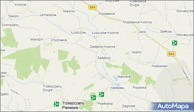 mapa Zadębce, Zadębce na mapie Targeo