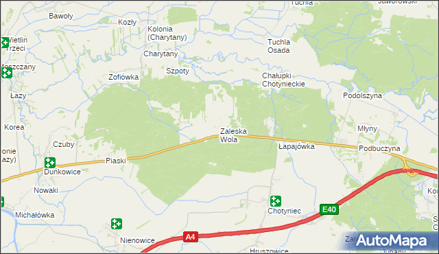 mapa Zaleska Wola, Zaleska Wola na mapie Targeo