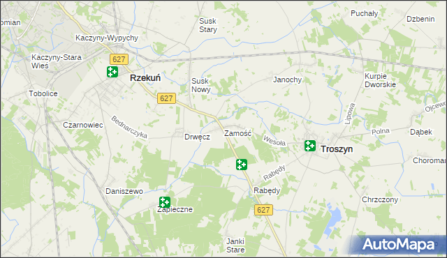 mapa Zamość gmina Troszyn, Zamość gmina Troszyn na mapie Targeo