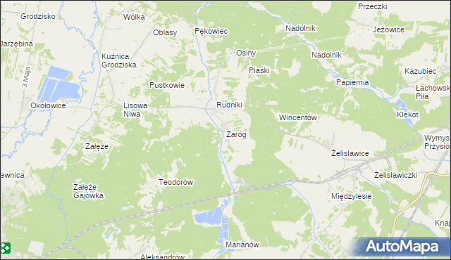 mapa Zaróg, Zaróg na mapie Targeo